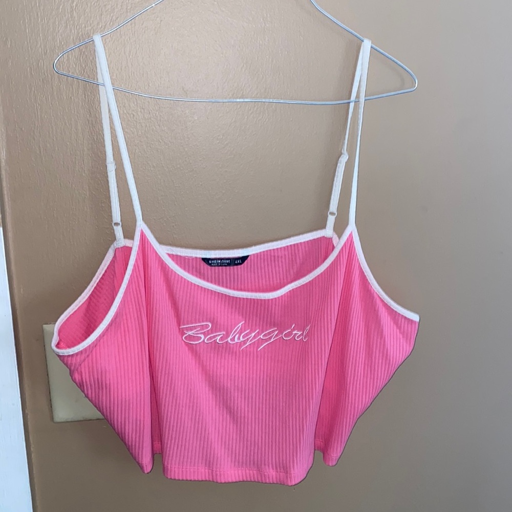 SHEIN pink ‘Babygirl’ Plus Size Crop Top